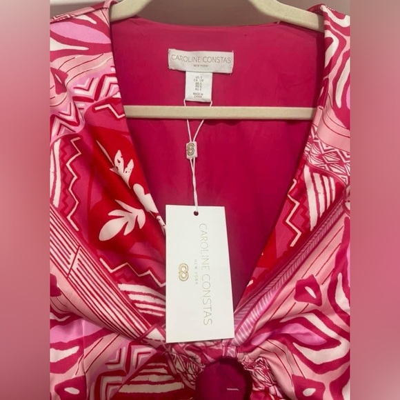 ❌SOLD❌Caroline Constas two piece set NWT size small. Wide leg. Barbie pink - Picture 3 of 4